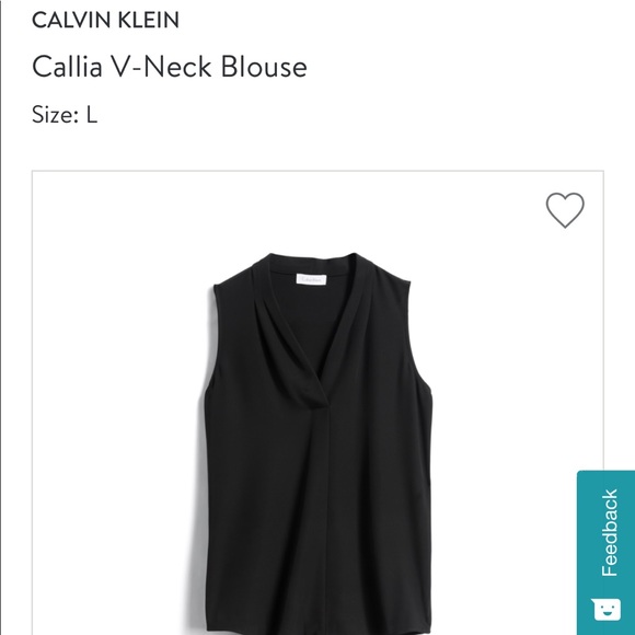 Calvin Klein Tops - Calvin Klein black sleeveless top size L